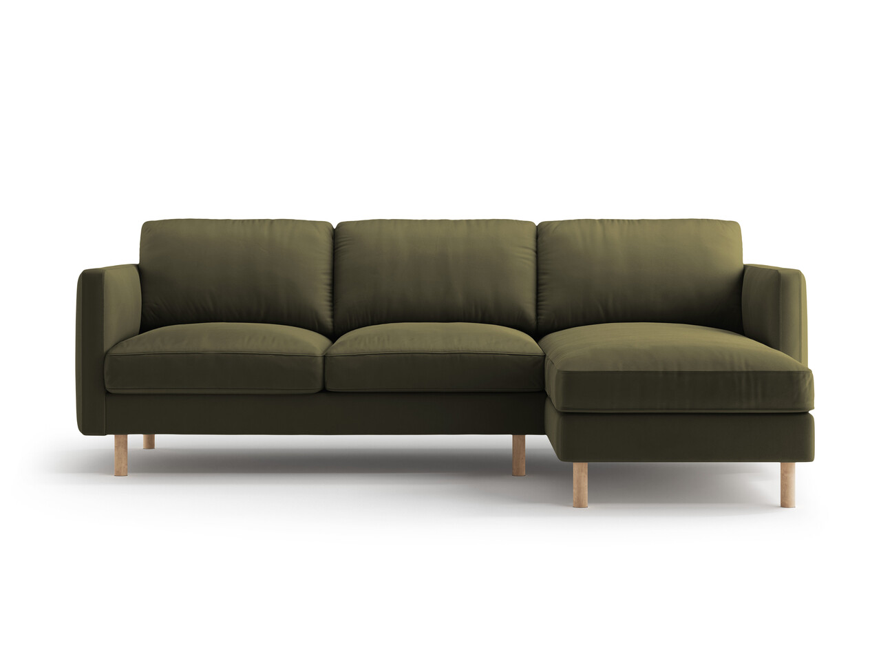 Coltar dreapta 3 locuri, Eden, Micadoni Home, 250x150x90 cm, catifea, verde muschi melanj - imagine 6
